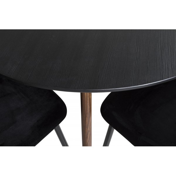 Paradis spisebord, 100 cm - Svart/valntt