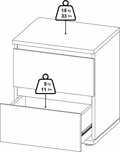 Nova nattbord - Hvit