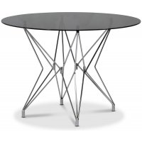 Zoo spisebord Ø106 cm - Krom / Tonet glass Zoo spisebord Ø106 cm - Krom / Tonet glass