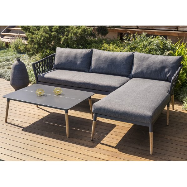 Livsstil Hage utegruppe Ipanema divan sofa med bord - Grå Olefin Livsstil Hage utegruppe Ipanema divan sofa med bord - Grå Olefin