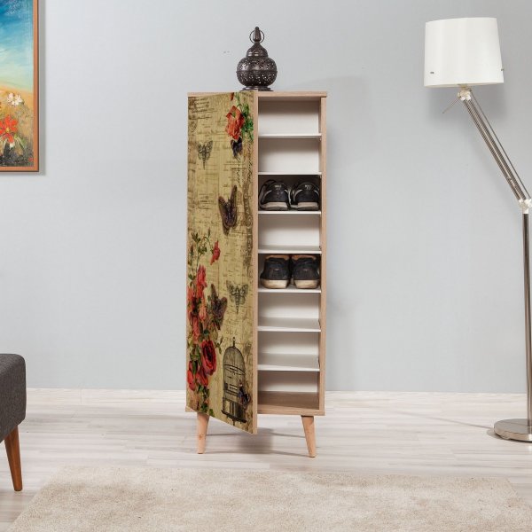 Filinta skoskap med sommerfugler - Sonoma eik Filinta skoskap med sommerfugler - Sonoma eik