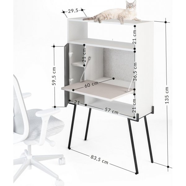 Tatti skap - Hvit/lys mokka/antrasitt