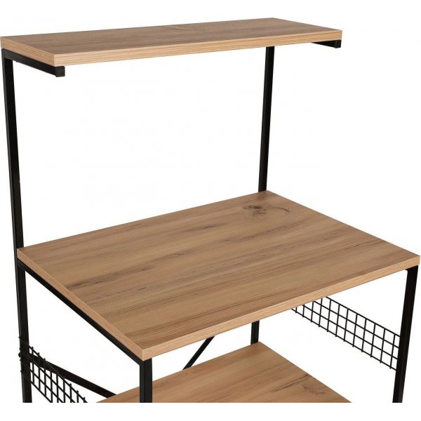 Anemon hylle - Svart/furu