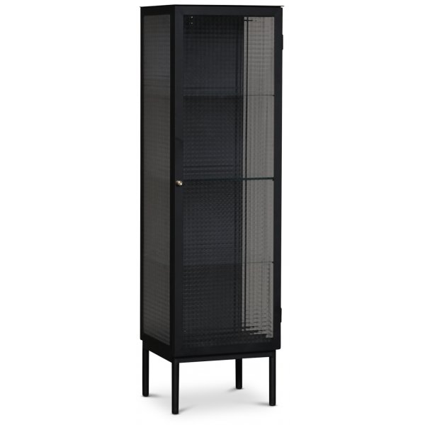 Revel glassskap 140x40 cm - Sort / Krystallglass