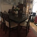 Kundebilde Margaret 3 stol - mørk valnøtt /beige
