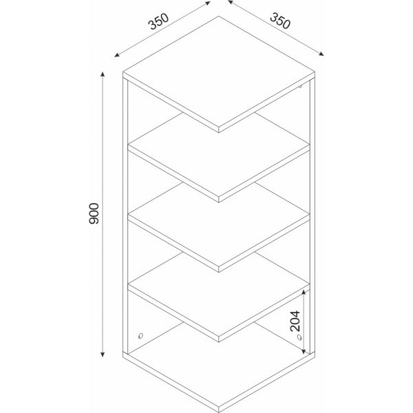 Vitale bokhylle - Antrasitt