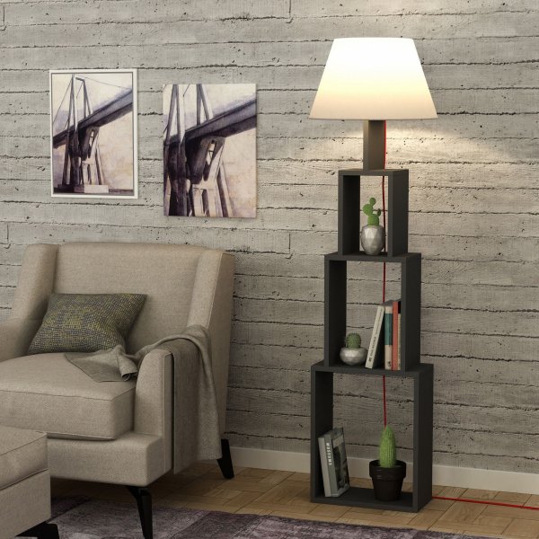 Tower gulvlampe - Antrasitt/beige
