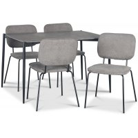 Lokrume spisegruppe med bord på 120 cm i betongimitasjon + 4 stk Lokrume grå stoler
