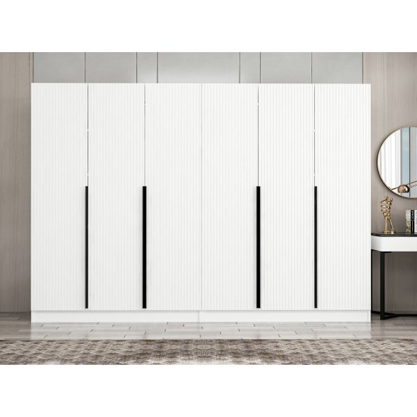 Cikani garderobeskap 270x52x210 cm, variant B - Hvit Cikani garderobeskap 270x52x210 cm, variant B - Hvit