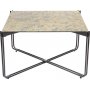 Lori Sofabord 75x75 cm - Antikfrgad speilglass Messing + Tekstilrens for mbler