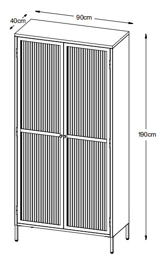 Dobb vinrødt metallskap med glassdører H190 cm Dobb vinrødt metallskap med glassdører H190 cm