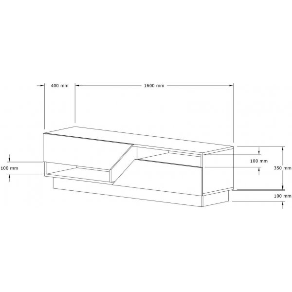 Koza mediebenk - Valnøtt/hvit Koza mediebenk - Valnøtt/hvit