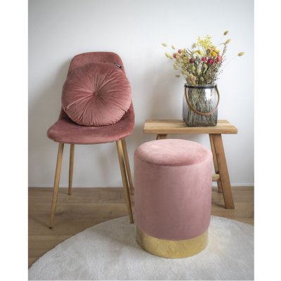 Gamby sittepuff - Rosa/messing + Mbelpleiesett for tekstiler