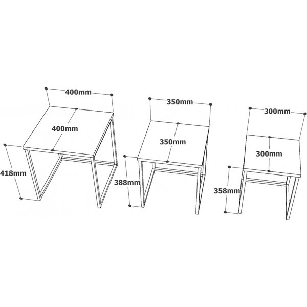 Reisebord 7, 30/35/40x30/35/40 cm - Hvit/gull Reisebord 7, 30/35/40x30/35/40 cm - Hvit/gull