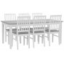 Spisegruppe: Fr spisebord 180x90 cm med 6 Fr stoler - hvit/gr