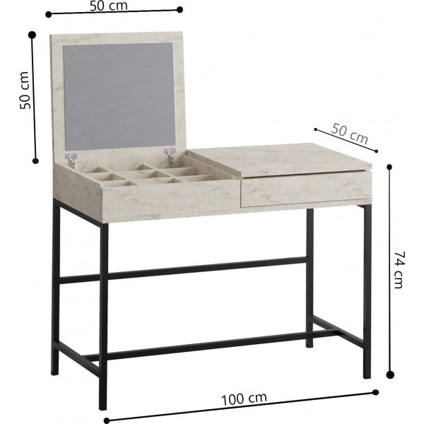 Linda sminkebord - Travertin Linda sminkebord - Travertin