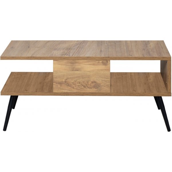 Bukle sofabord 90 x 50 cm - Furu/sort Bukle sofabord 90 x 50 cm - Furu/sort