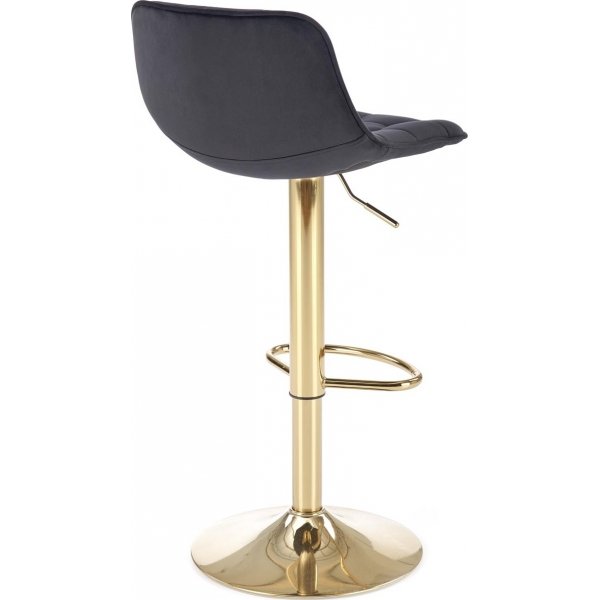 Barkrakk svart fløyel med gullfot - Setehøyde 62-84 cm Barkrakk svart fløyel med gullfot - Setehøyde 62-84 cm