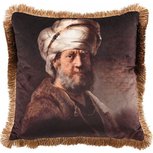 Ottoman putetrekk med frynser 45x45 cm - Vintage