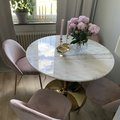 Kundebilde Plaza rundt spisebord - Hvit marmor / Messing