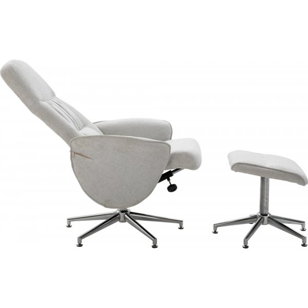 Julius recliner lenestol med fotskammel - Grå stoff Julius recliner lenestol med fotskammel - Grå stoff