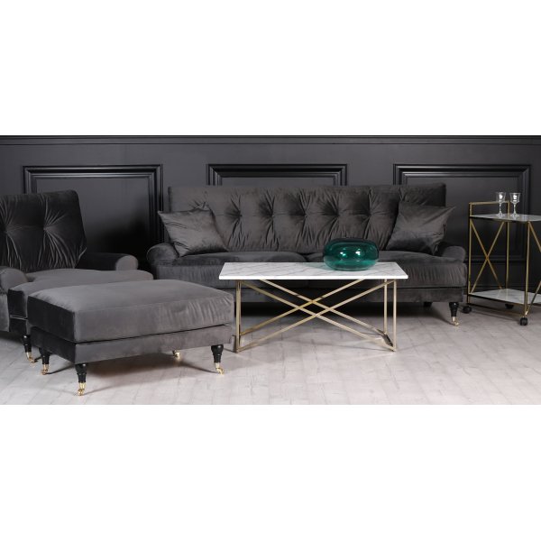 Adena Fotskammel XL - Mørkegrå Fløyel Adena Fotskammel XL - Mørkegrå Fløyel