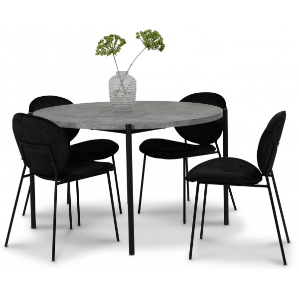 Rondo stol - Svart (Fløyel)/svart + Tekstilrens for møbler Rondo stol - Svart (Fløyel)/svart + Tekstilrens for møbler