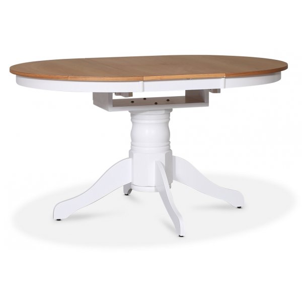 Fitchburg spisegruppe; Ovalt spisebord 106-141 cm - Hvit / Oljet eik med 4 stk Danderyd No.16 spisestoler Svart + 4.00 x Stolpute Fitchburg spisegruppe; Ovalt spisebord 106-141 cm - Hvit / Oljet eik med 4 stk Danderyd No.16 spisestoler Svart + 4.00 x Stolpute