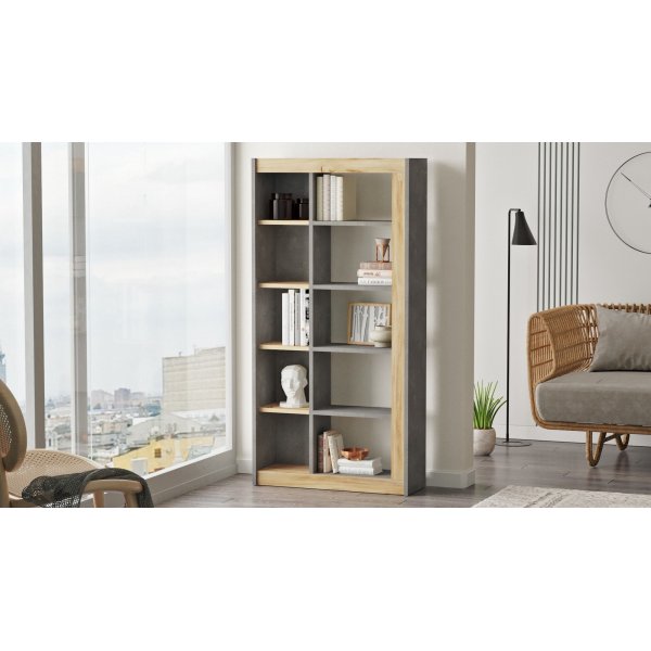 Luvio bokhylle 23 - Eik/sølv Luvio bokhylle 23 - Eik/sølv