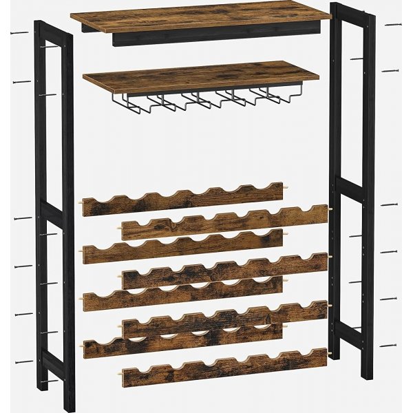 Corriente vinstativ - Brun/svart + Møbelføtter Corriente vinstativ - Brun/svart + Møbelføtter
