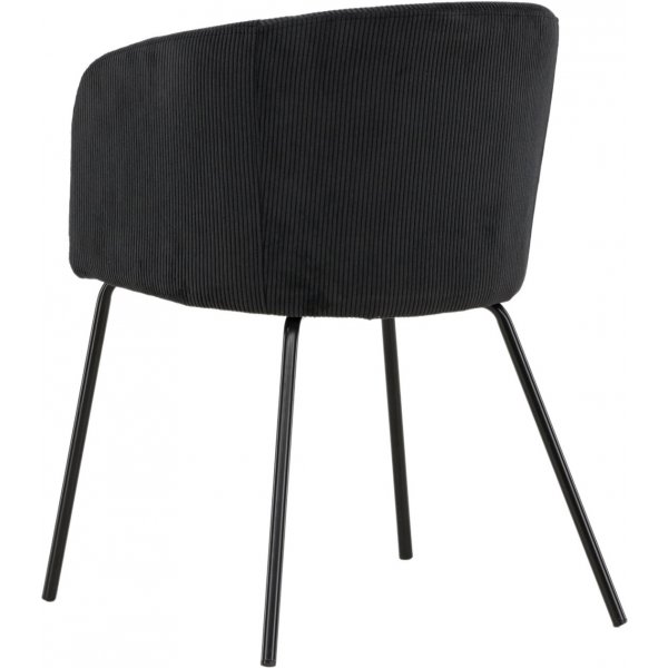 Berit spisestol - Sort kordflyel