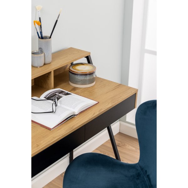 Reece skrivebord | datamaskinbord - eik/svart (100 cm)