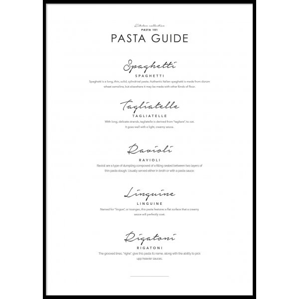 PASTA GUIDE - Plakat 50x70 cm