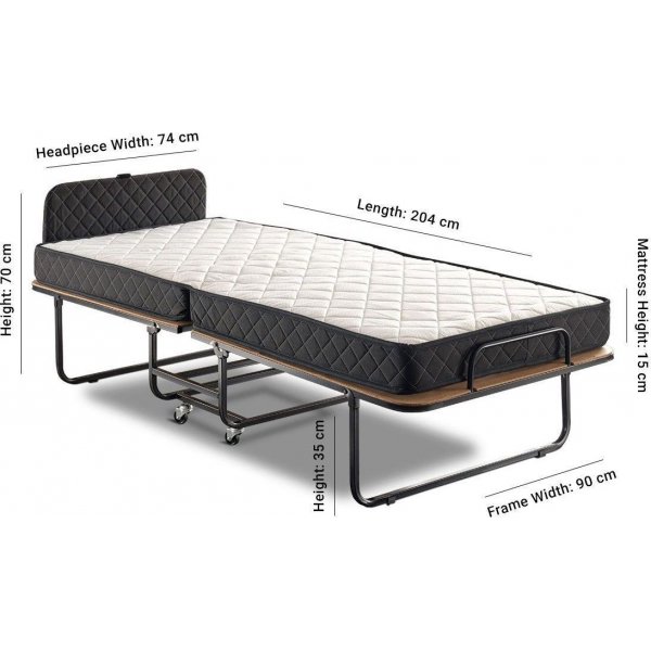 Katalan sammenleggbar seng - Hvit/svart Katalan sammenleggbar seng - Hvit/svart