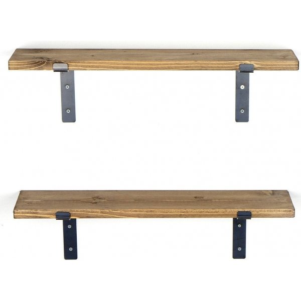 Lamba vegghylle 4 - Svart/valnøtt Lamba vegghylle 4 - Svart/valnøtt