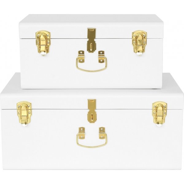 Matteus koffert X 2 (hvit | messing)
