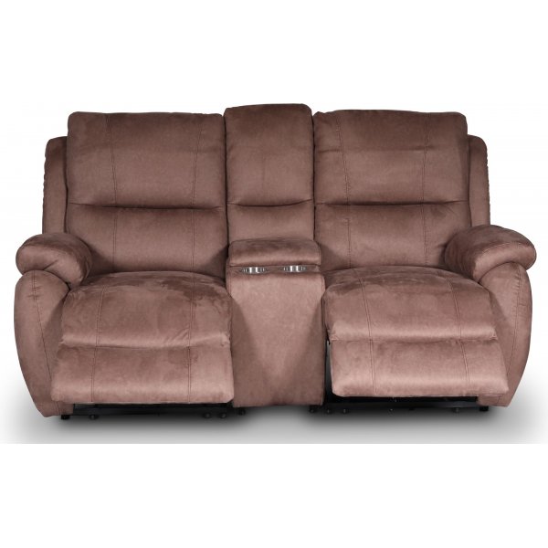 Enjoy Hollywood Biosofa - 2-seter recliner (el) i brunt mikrofiber