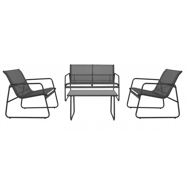 Utegruppe; sofa, lenestoler og sofabord Utegruppe; sofa, lenestoler og sofabord