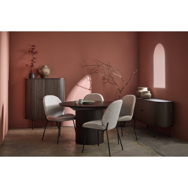 Scarlett spisebord 120-165x120 cm - Brunlakkert eik