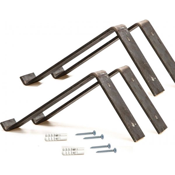 Lamba vegghylle 4 - Svart/valnøtt Lamba vegghylle 4 - Svart/valnøtt