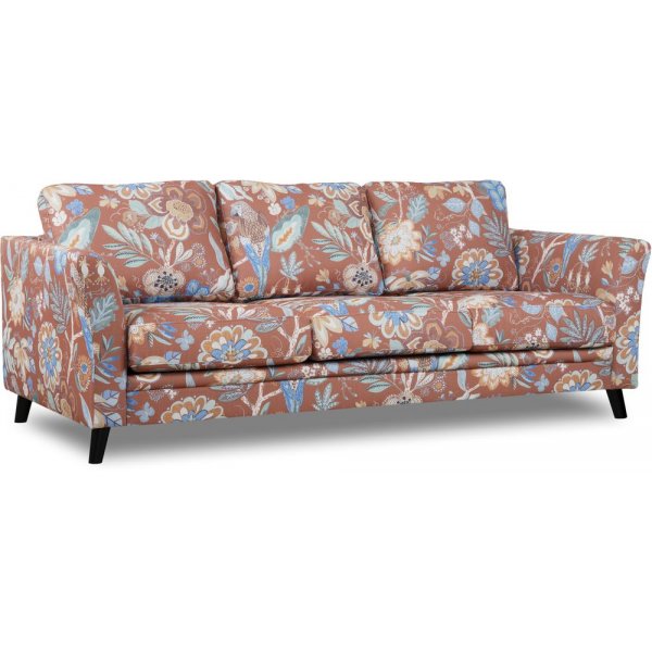 Ekerö 3-seters sofa i blomsterstoff - Eden Parrot Terracotta Ekerö 3-seters sofa i blomsterstoff - Eden Parrot Terracotta