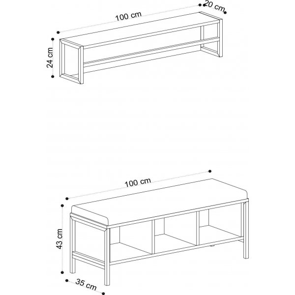 Shana gangmbel - Eik/svart