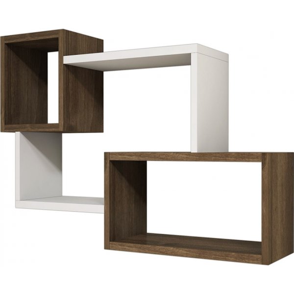 Afton vegghylle - Hvit/valnøtt Afton vegghylle - Hvit/valnøtt