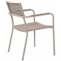 Utendrsgruppe: 4 stoler og spisebord 122 beige - Merca/Pino