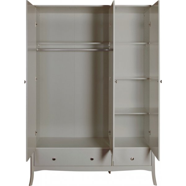 Barokk garderobe med 3 dører - Grå Barokk garderobe med 3 dører - Grå