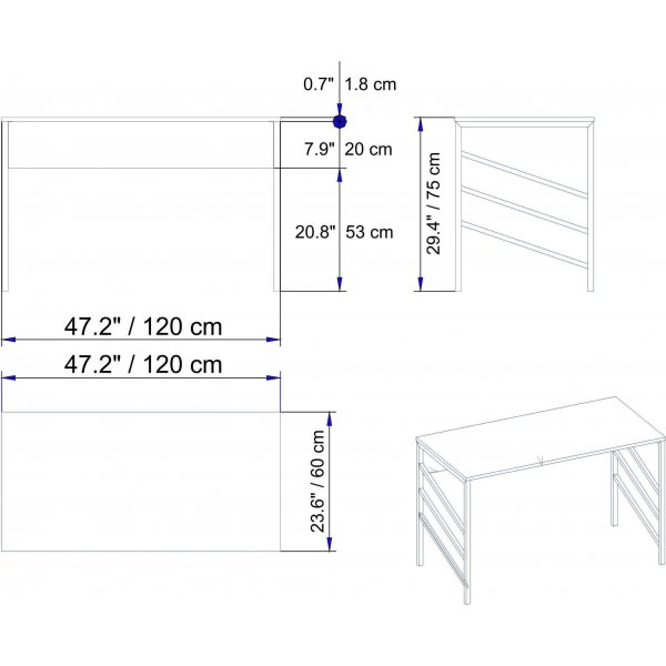 Tuna skrivebord - Valn�tt/svart