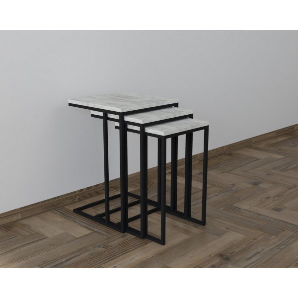 Stoli sittebord 32/36/40 x 32/36/40 cm - Svart/grå Stoli sittebord 32/36/40 x 32/36/40 cm - Svart/grå