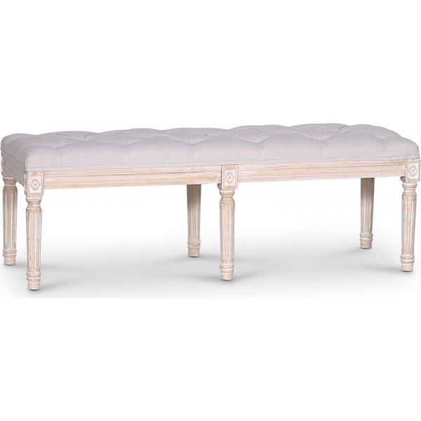 Cholet benk Bredde 120 cm - Antikk finish / Lin + Flekkfjerner for mbler