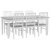 Spisegruppe: Fårö spisebord 180x90 cm med 6 Fårö stoler - hvit/grå