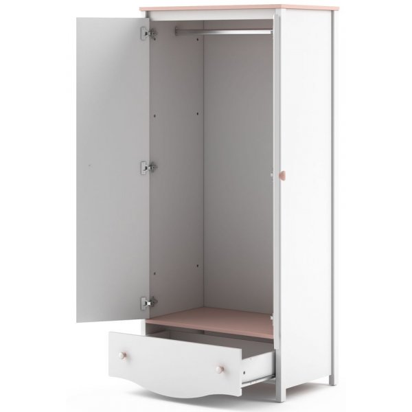 Lettitia garderobe - Hvit/rosa